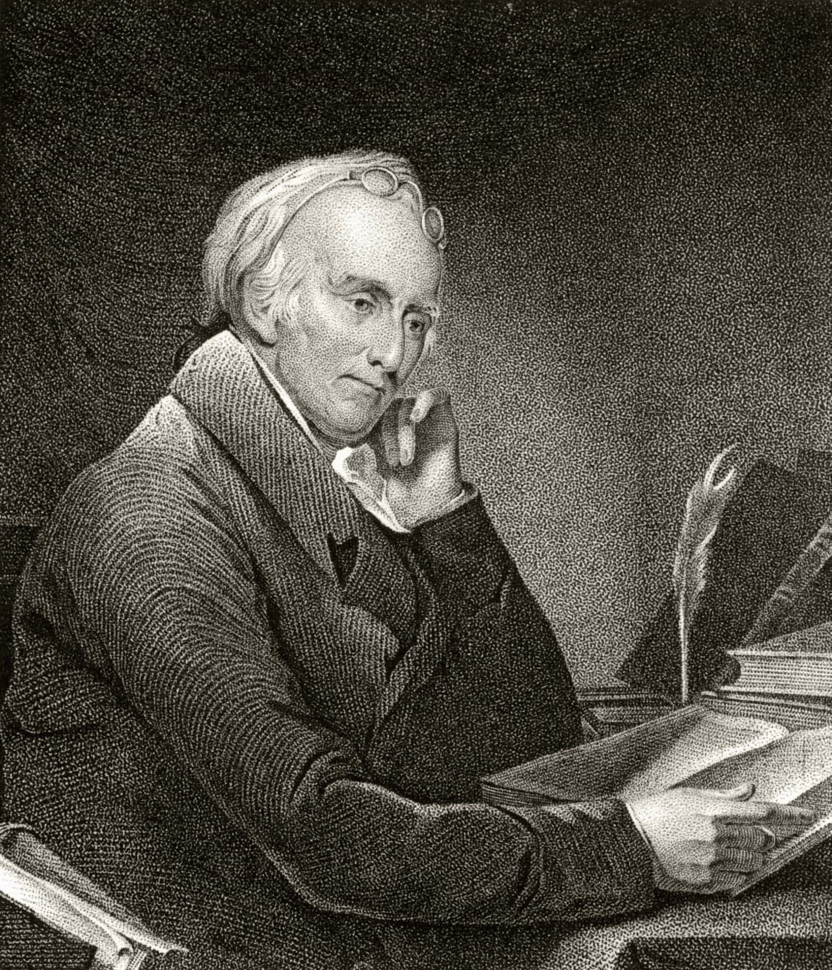 Dr Benjamin Rush 1745 To 1813 American Statesman And Founding Father A Signatory Of Declaration Of Independence 19Th Century Engraving By JB Longacre Canvas Art - Ken Welsh Design Pics (26 x 30)