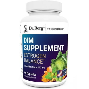 Dr. Berg DIM Supplement Estrogen Balance - Estrogen Supplement for Women, 60 Capsules