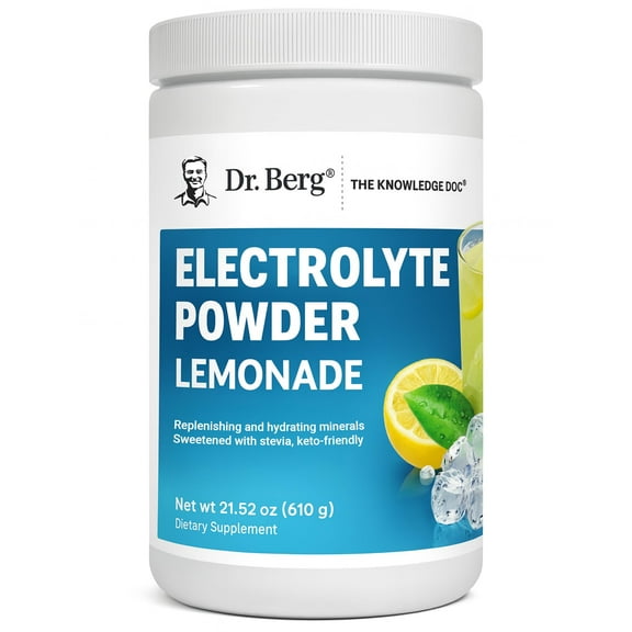 Dr. Berg Electrolyte Powder Lemonade - Hydration Powder, 100 Servings