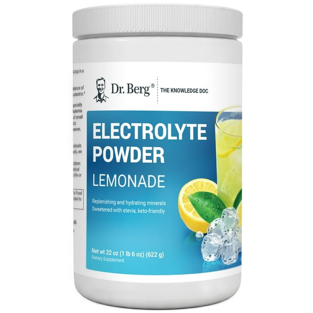 Dr. Berg Electrolyte Powder Lemonade Hydration Powder, 100 Servings
