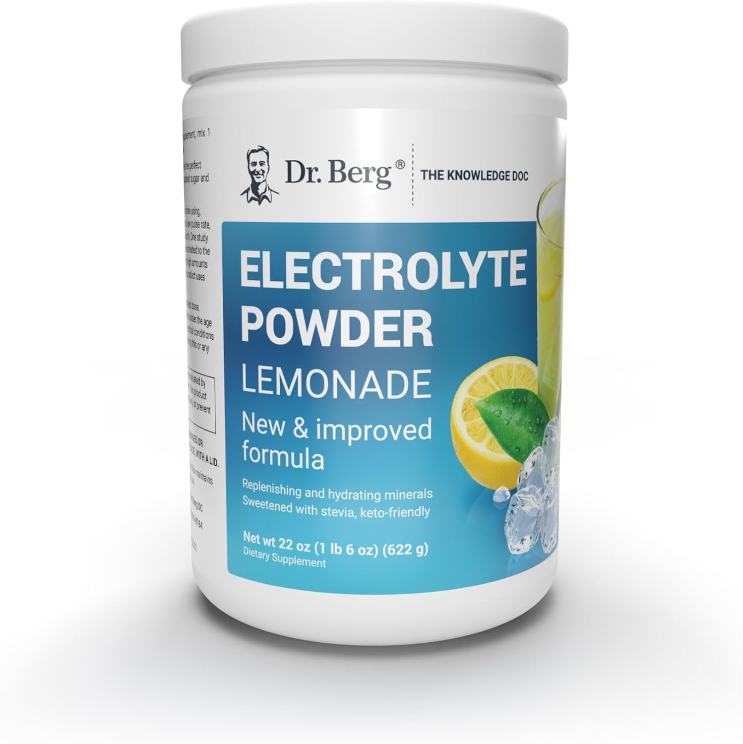 Dr. Berg Electrolyte Powder Lemonade Hydration Powder, 100 Servings