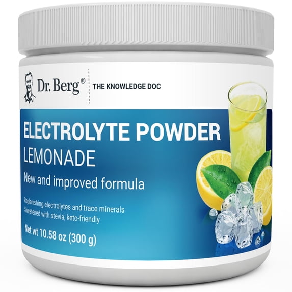 Dr. Berg Electrolyte Powder Lemonade - Hydration Powder, 50 Servings