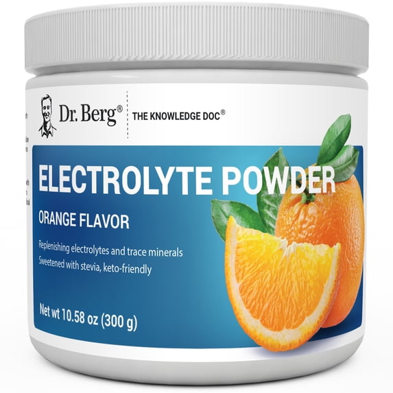 Dr. Berg Electrolyte Powder - Orange Hydration Powder, 50 Servings