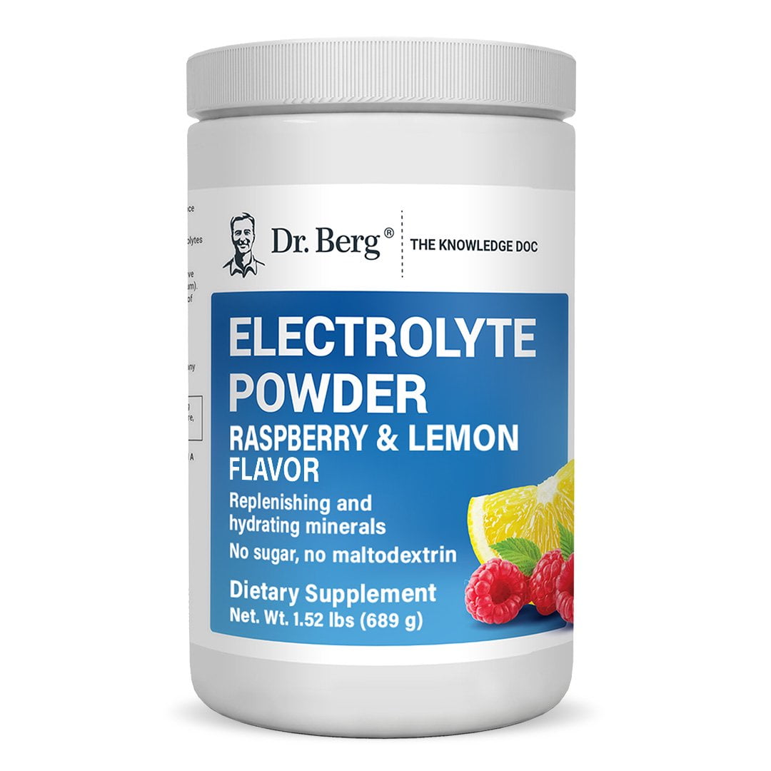 Dr. Berg Electrolyte Powder Raspberry & Lemon Hydration Powder, 100 Servings