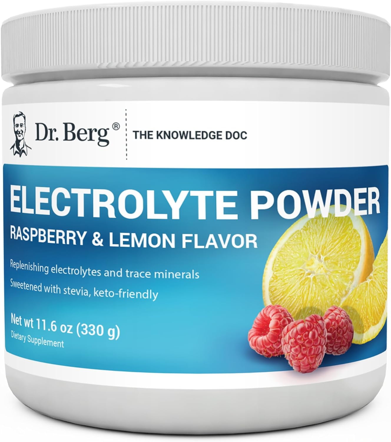 Dr. Berg Electrolyte Powder Raspberry & Lemon Hydration Powder, 50