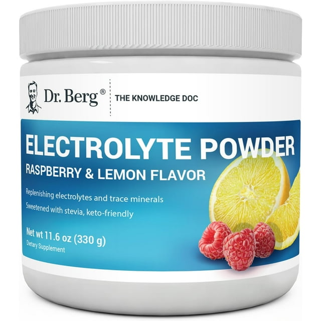 Dr. Berg Electrolyte Powder Raspberry & Lemon Hydration Powder, 50 Servings