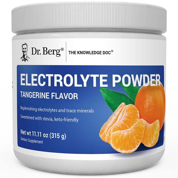 Dr. Berg Electrolyte Powder, Tangerine Flavor Hydration Powder - 50 Servings
