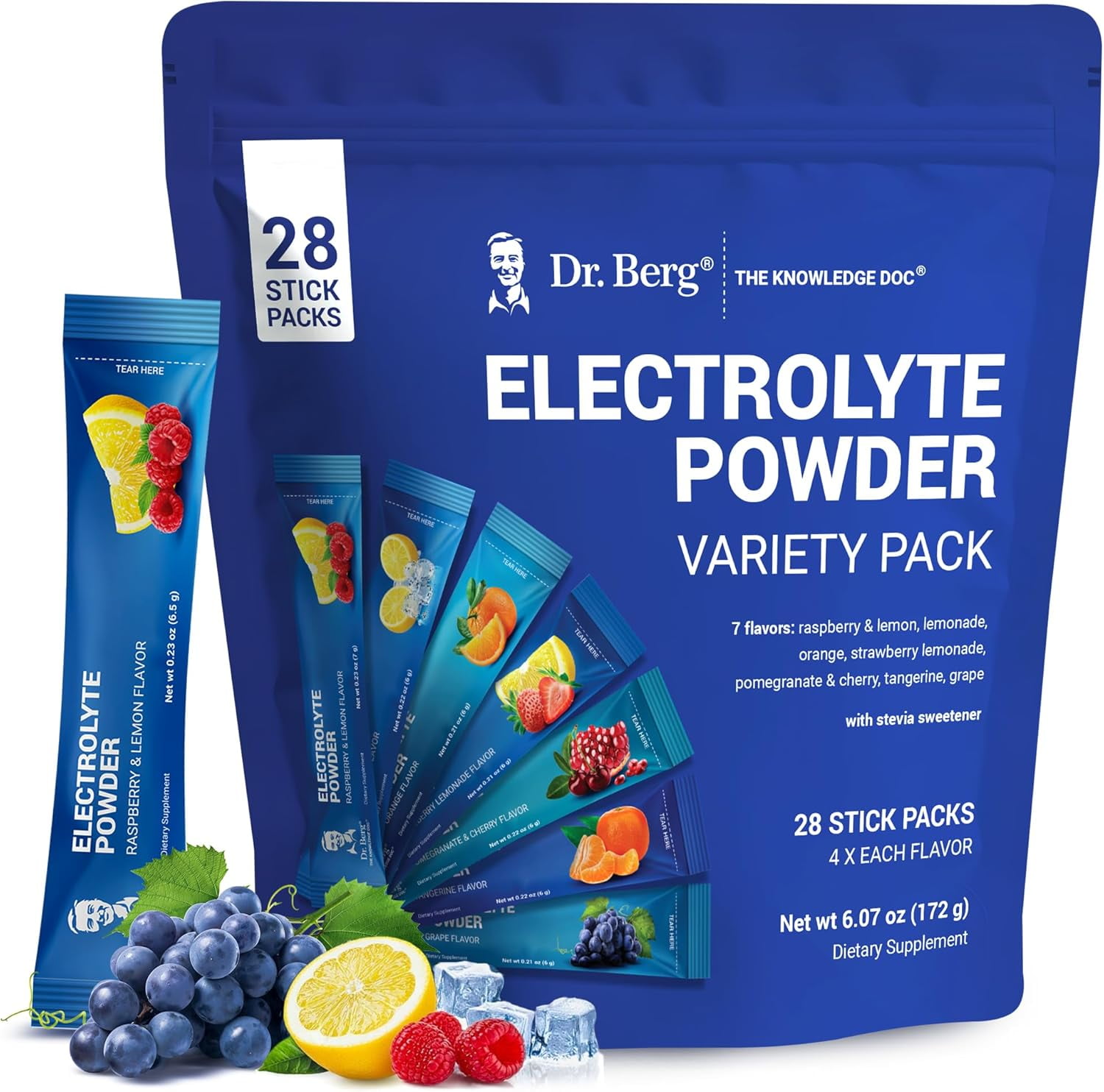 Dr. Berg Electrolyte Powder - Variety Pack, 28 Electrolytes Powder Hydration Packets