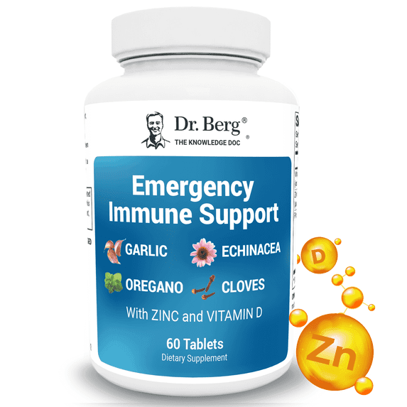 Dr. Berg Emergency Immune Support with Vitamin D & Zinc – Immune Support Supplement, 60 Tablets