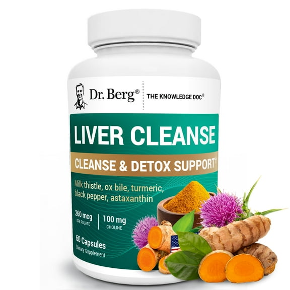 Dr. Berg Liver Cleanse & Detox Support with Milk Thistle Extract, 60 Capsules