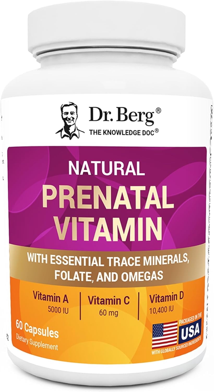 Dr. Berg Natural Prenatal Vitamins for Women - Prenatal Multivitamin, 60 Capsules