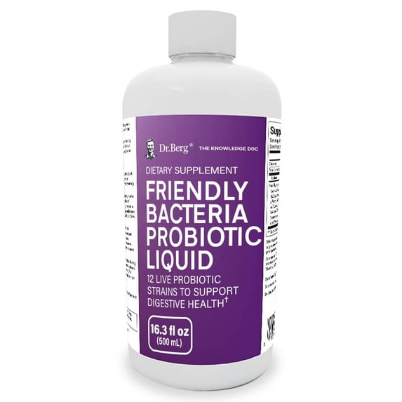 Dr. Berg Probiotic Liquid - Probiotic Drink Mix w/ 12 Live Probiotic Strains - Men Women & Kids - 500 ml