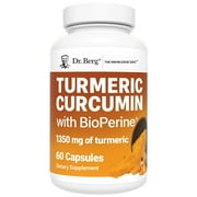 Dr. Berg Turmeric Curcumin with Black Pepper Extract - Turmeric with BioPerine Capsules, 60 Ct