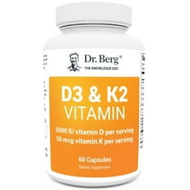 Dr. Berg Vitamin D3 & K2 Supplement for Heart and Bone Health, 60 Capsules