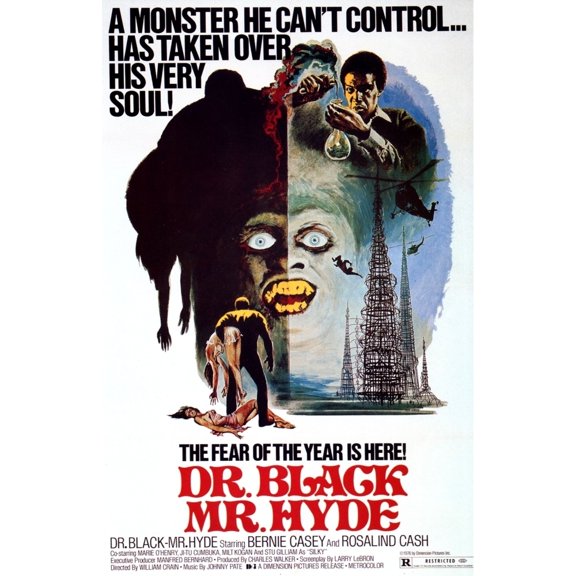 Dr. Black Mr. Hyde Bernie Casey One-Sheet Poster Art 1976 Movie Poster Masterprint (24 x 36)