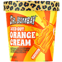 Dr. Bombay Iced Out Orange Cream Ice Cream, 1 Pint, 16 oz, Vanilla and Orange Sherbet Flavor