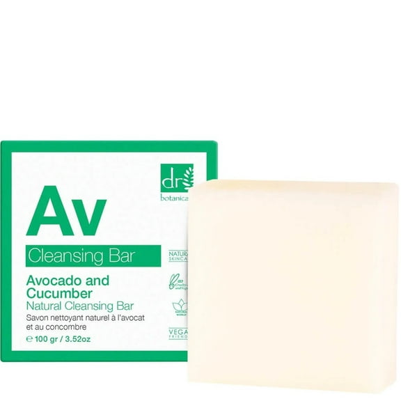 Dr Botanicals Avocado And Cucumber Natural Cleansing Bar, 3.52 Oz..