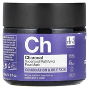 Dr. Botanicals Charcoal Superfood Mattifying Face Beauty Mask, Combination & Oily Skin, 2 fl oz 60 ml