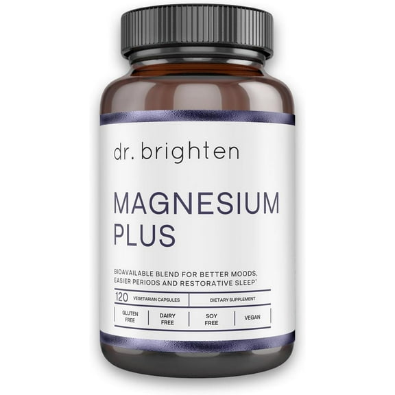Dr. Brighten Magnesium Plus - Beneficial in Maintaining a Healthy Mood, Sleep, Hormone Balance and Reducing Symptoms of PMS and Menstrual Cramps