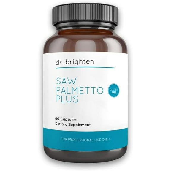 Dr. Brighten Saw Palmetto Plus - Natural Dietary Supplement for Women - PCOS Support to Prevent Hair Loss Acne Oily Skin