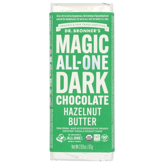 Dr Bronner Magic All-One Chocolate Bar, Crunchy Hazelnut Butter-2.93 oz
