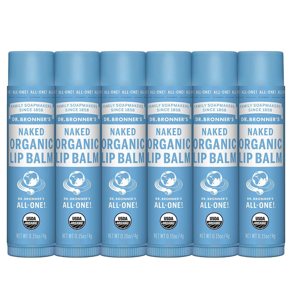 Dr. Bronner,S Organic Lip Balm (Naked, 0.15 Ounce, 6Pack