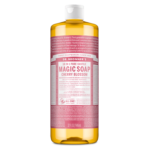 Dr. Bronner's 18-in-1 Pure-Castile Magic Soap - Cherry Blossom - 32 oz - for face, body, hands