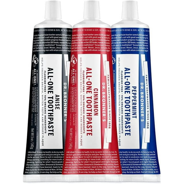 Dr. Bronner's AllOne Toothpaste, 3Pack Variety (5 oz) Organic