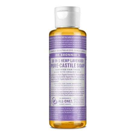 Dr. Bronner's Liquid Organic Castile Soap Lavender 4oz All-Purpose Biodegradable
