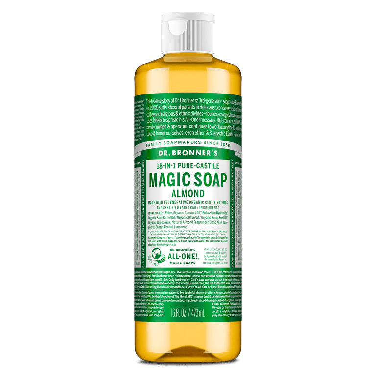 Dr. Bronner's Almond Pure-Castile Liquid Soap - Organic Oil, 16 oz