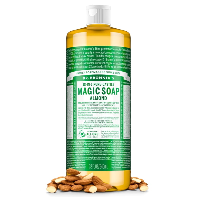 Dr. Bronner's Magic Soap, Almond, Pure-Castile Liquid Soap, 32 oz