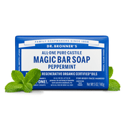 Dr.Bronner's Magic Bar Soap, Peppermint, Pure-Castile Soap, 5 oz