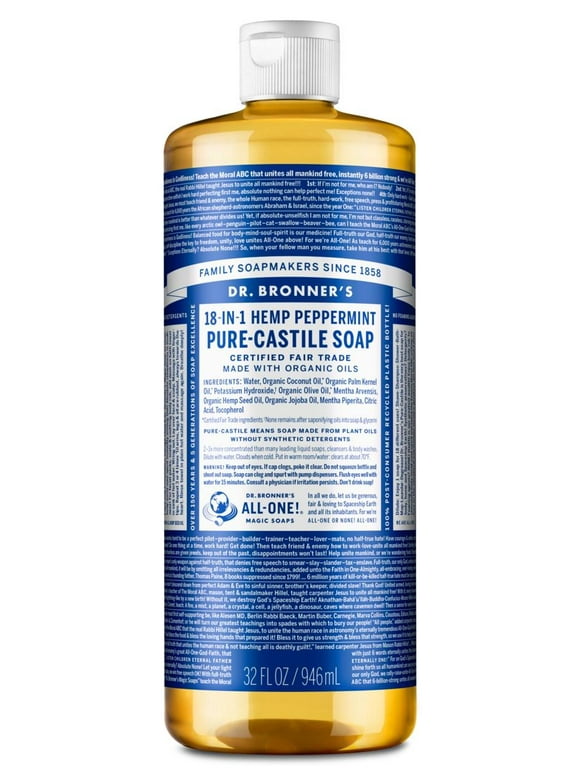 Dr. Bronner's Magic Soap - Castile Liquid - Peppermint - 32 oz