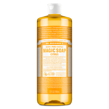 Dr. Bronner's Magic Soap - Citrus - Pure-Castile Liquid Soap - 32 oz – for face, body wash, hands