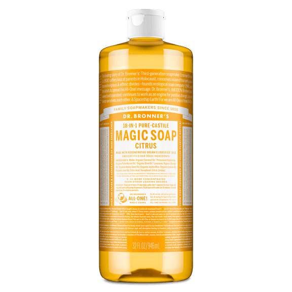 Dr. Bronner's Magic Soap - Citrus - Pure-Castile Liquid Soap - 32 oz  for face, body wash, hands