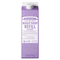 Dr. Bronner's Magic Soap - Lavender - Pure-Castile Liquid Refill Carton - 32 oz – for face, body wash, hands