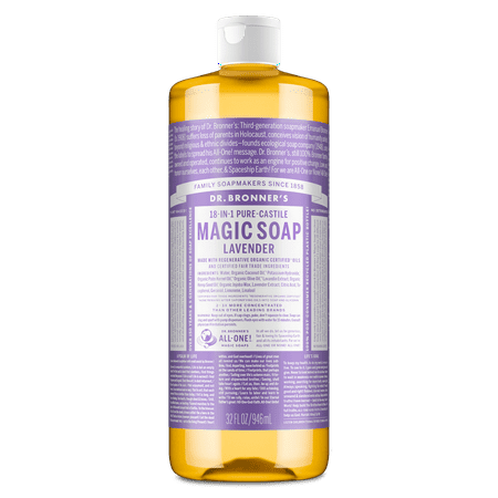 Dr. Bronner's Magic Soap - Castile Liquid - Lavender - 32 oz - 18-in-1 uses - Adults, Teens, Children