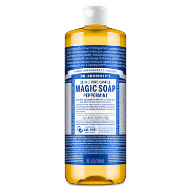 Dr. Bronner's Magic Soap - Peppermint - Pure-Castile Liquid Soap - 32 oz – for face, body wash, hands