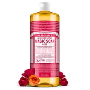 Dr.Bronner's Magic Soap, Rose, Pure-Castile Body Wash Liquid Soap, 32 fl oz