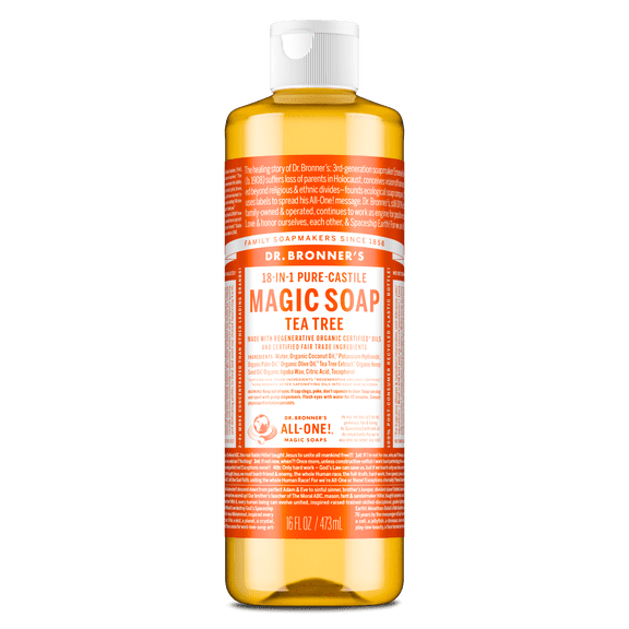 Dr.Bronner's Magic Soap, Tea Tree, Pure-Castile Body Wash Liquid Soap, 16 fl oz
