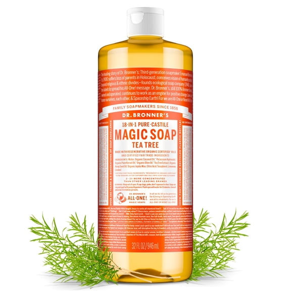 Dr.Bronner's Magic Soap, Tea Tree, Pure-Castile Body Wash Liquid Soap, 32 fl oz