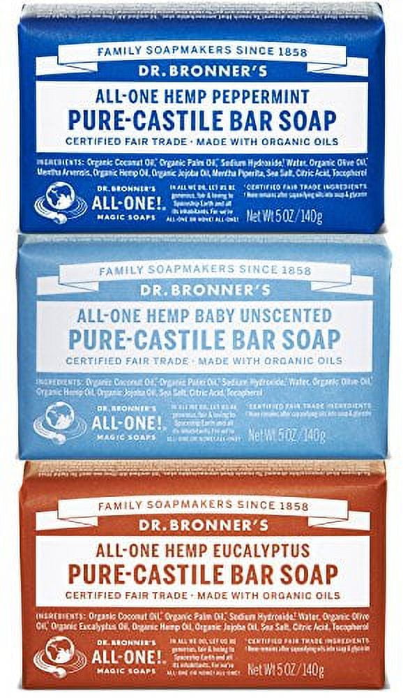 Dr. Bronner's Magic Soaps PureCastile Soap, Variety Pack, 5Ounce Bars