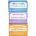thumbnail image 1 of Dr. Bronner's Magic Soaps Pure-Castile Soap, Variety Pack, 5-Ounce Bars (Pack of 3) (Unscented - Lavender - Citrus), 1 of 1