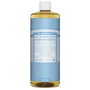 Dr. Bronner's No Added Fragrance Liquid Dish Soap, Baby Unscented, 32 Ounce, Vegan