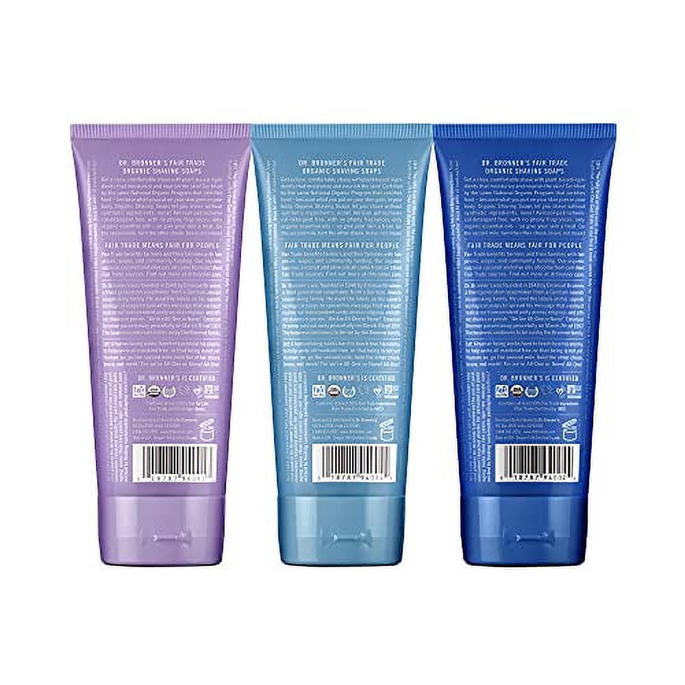 Dr. Bronner's Organic Shaving Soap (7 oz Variety Pack) Lavender, Baby