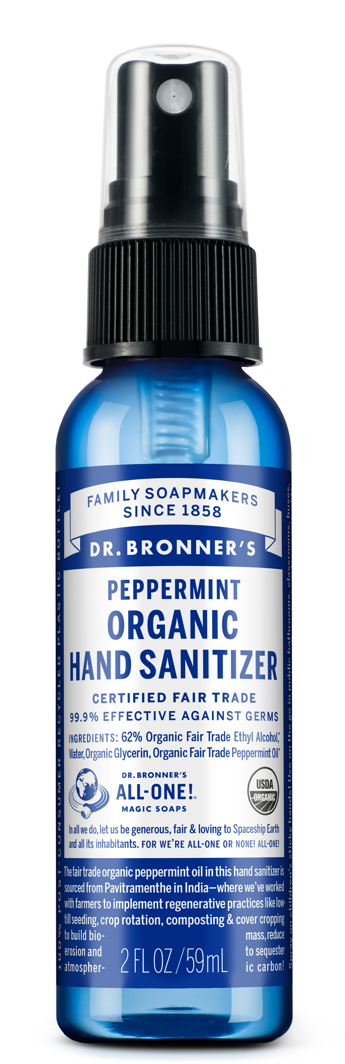 Dr. Bronner's Peppermint Organic Hand Sanitizer Spray 2oz - image 1 of 2