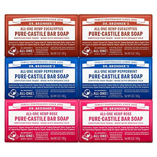 Dr. Bronner's PureCastile Bar Soap (5 Ounce Variety Gift Pack