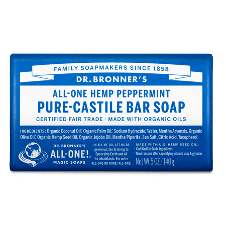 Dr. Bronner's Pure-Castile Bar Soap – Peppermint – 5 oz