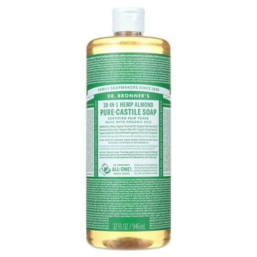 Dr. Bronner's Magic Soap - Castile Liquid - Almond - 32 oz - 18-in-1 uses -Adults, Teens, Children