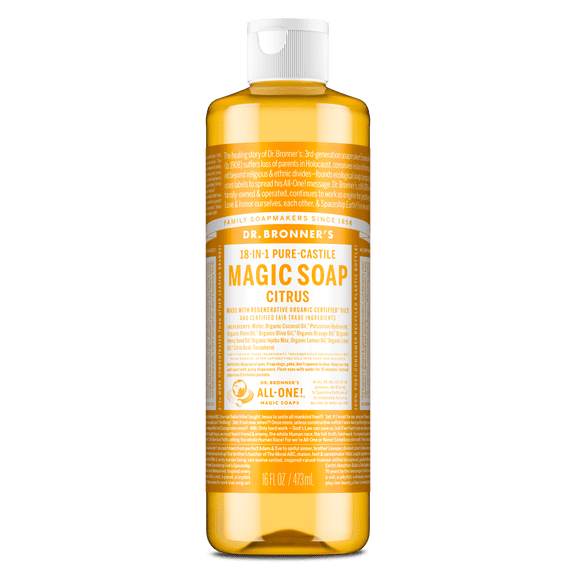 Dr.Bronner's Magic Soap, Citrus, Pure-Castile Body Wash Liquid Soap, 16 fl oz